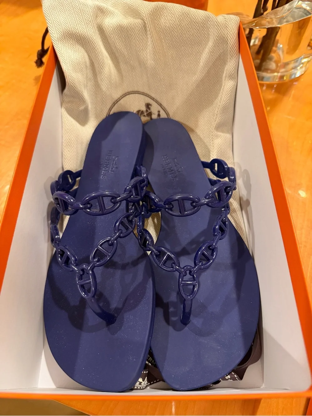 Hermès Island Chaîne d'Ancre Insignia Flip Flops Women's Size: 6 | IT 36